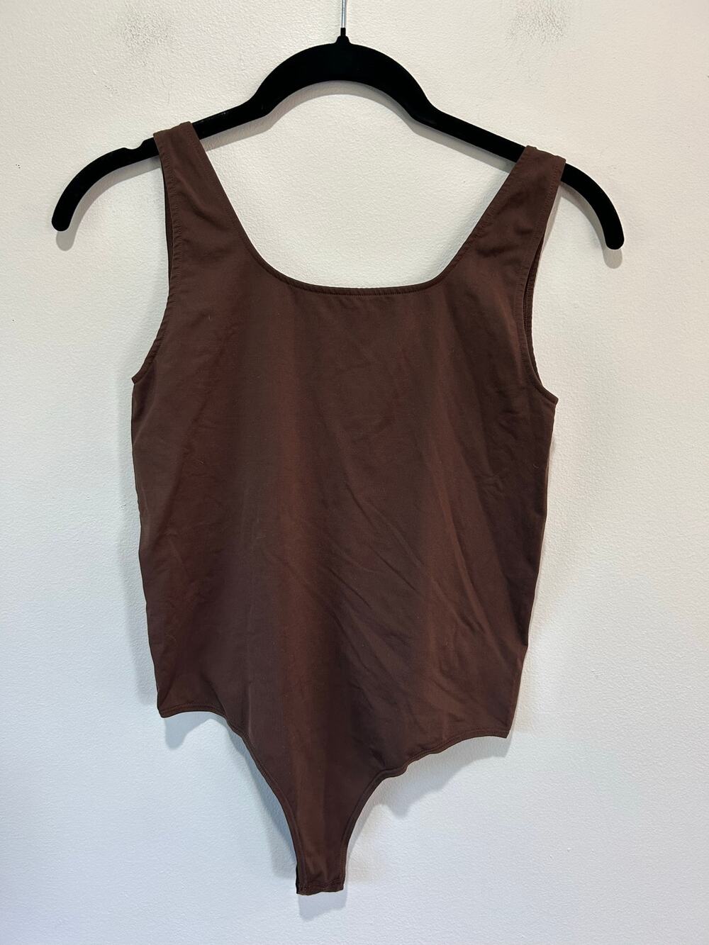 Skims chocolate brown body suit size M sculpt thong tank snaps slim